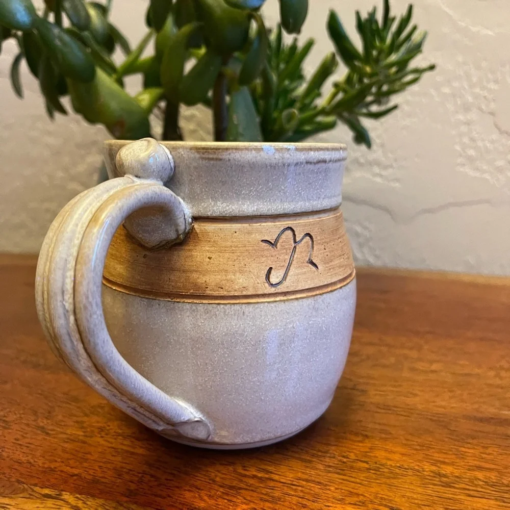 Handmade‎ Ceramic Coffee Mug with Western Print.